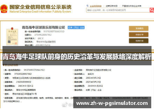 青岛海牛足球队前身的历史沿革与发展脉络深度解析 青岛海牛足球队前身的历史沿革与发展脉络深度解析